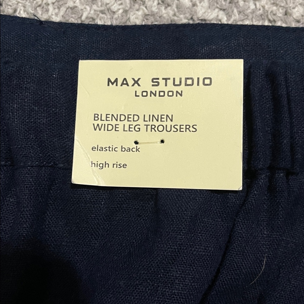 NWT- Max Studio - 2X. Linen Blend Wide Leg Trouser - Picture 7 of 8